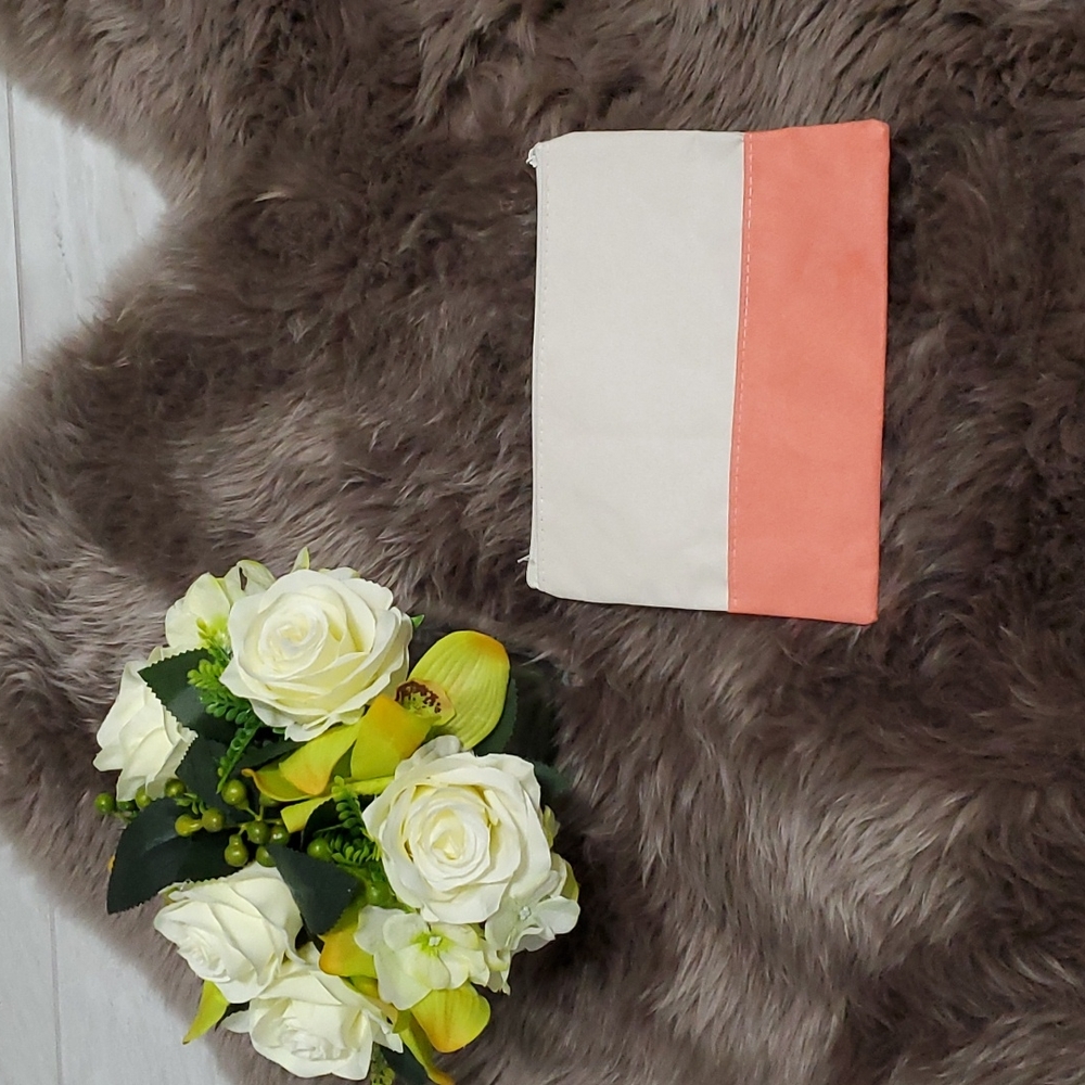 White and Orange Small Pouch